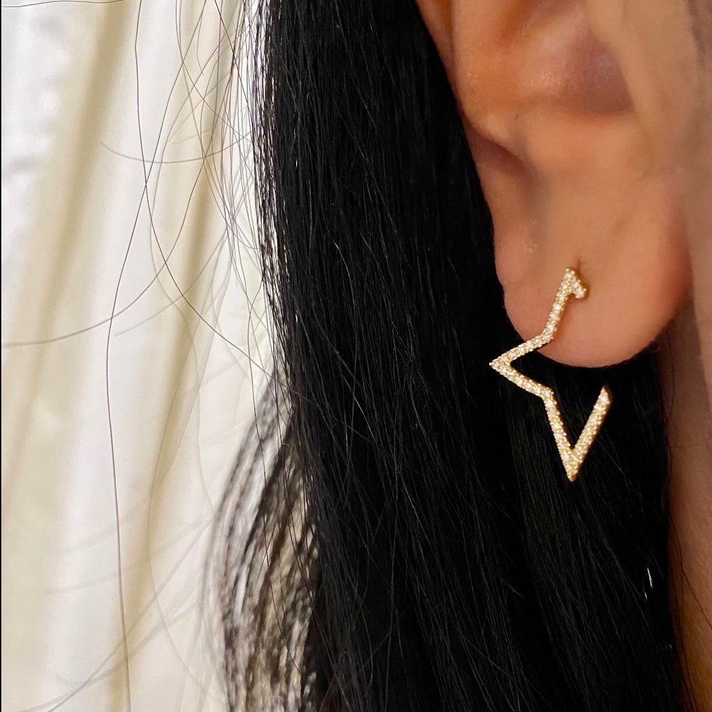 14KT Gold Diamond Luisa Star Earring