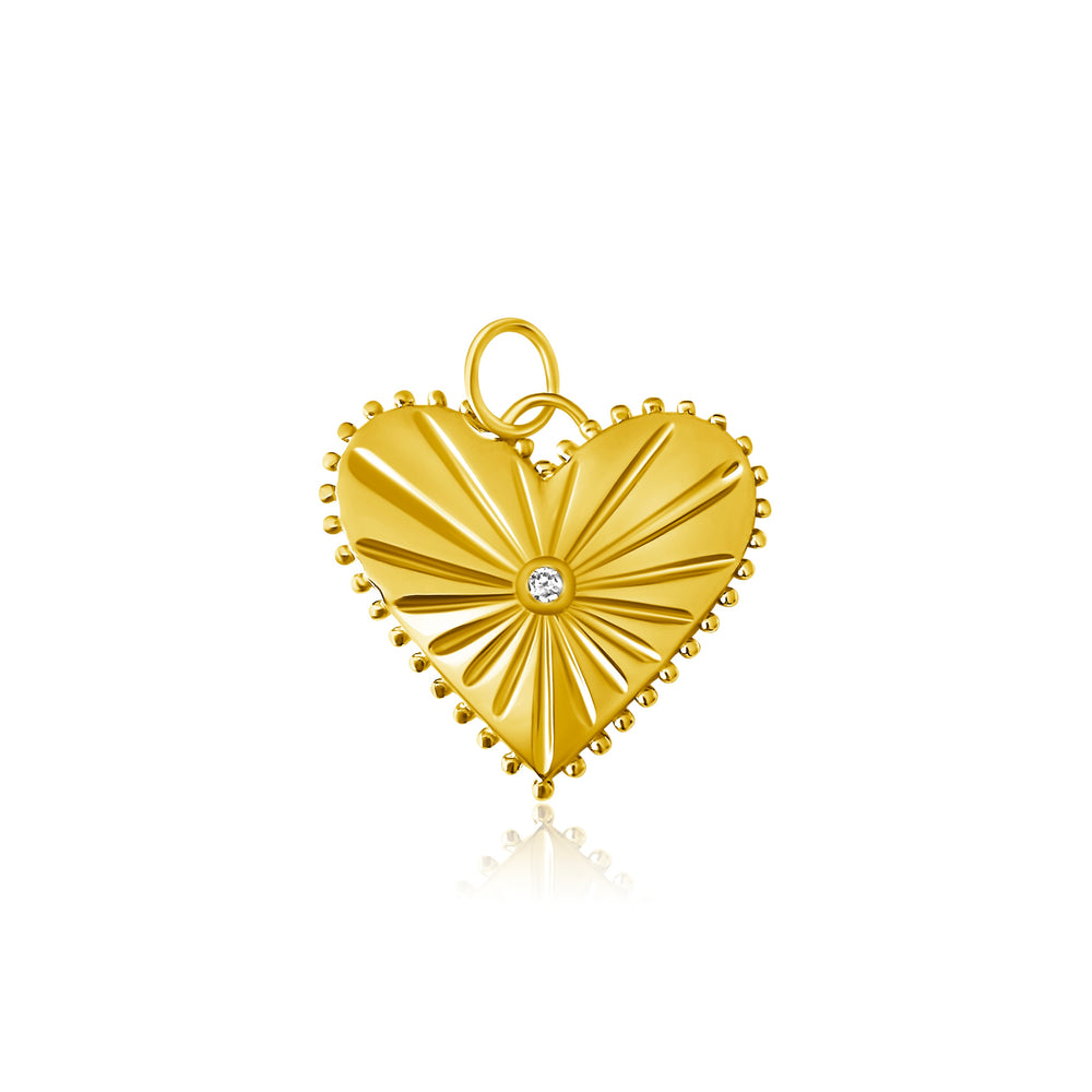 14KT Gold Diamond Larna Heart Charm Pendant