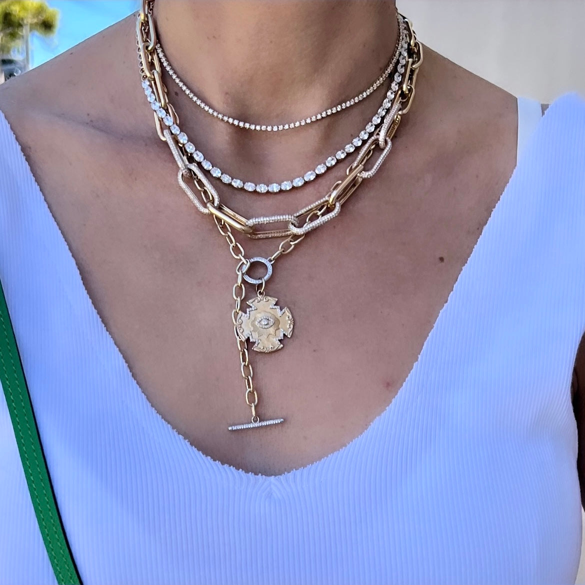 14KT Gold 1.5ct Diamond Signature Tennis Necklace