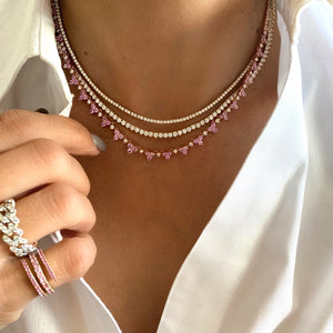 
                
                    Load image into Gallery viewer, 14KT Gold Pink Sapphire and Diamond Arianna Necklace
                
            