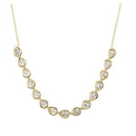 14KT Gold Pear Shaped White Topaz Necklace