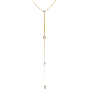 14KT Gold 4 Diamond Lariat Necklace