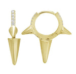 14KT Gold Diamond Spike Earrings