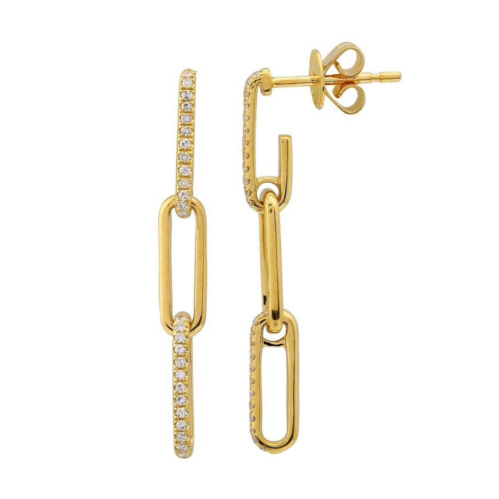 14KT Gold Diamond Charlotte Link Earrings
