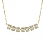 14KT Gold, Baguette Diamond Lucy Necklace