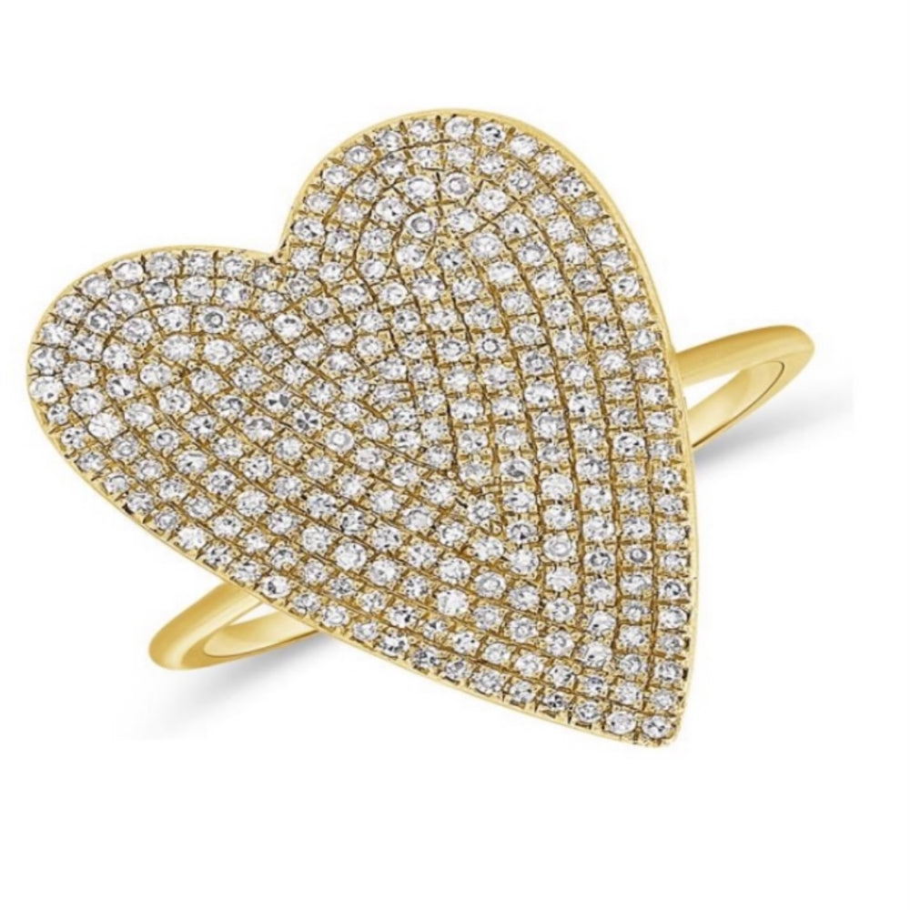 14KT Gold Diamond Jumbo Heart Ring