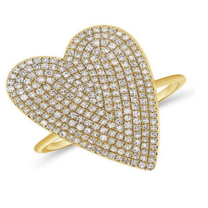 
                
                    Load image into Gallery viewer, 14KT Gold Diamond Jumbo Heart Ring
                
            