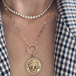 14KT Gold Diamond Aylin  Chain Necklace