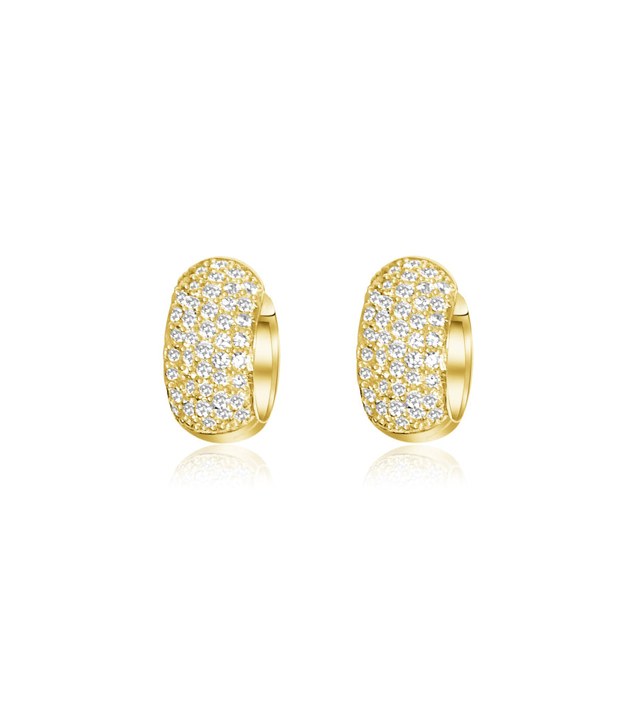 
                
                    Load image into Gallery viewer, 14KT Gold Diamond Gwyneth Huggie Earrings, Best Seller!
                
            