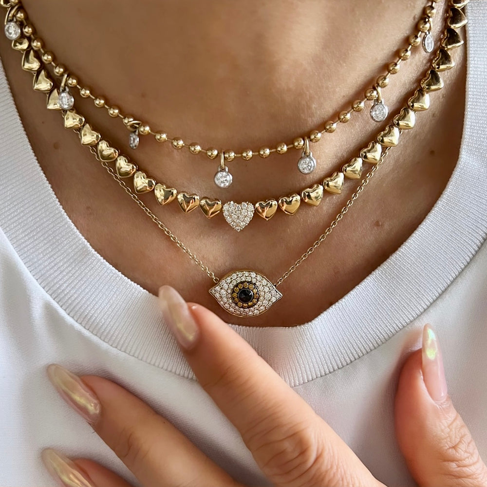 14KT Gold Diamond Sabine Drop Necklace