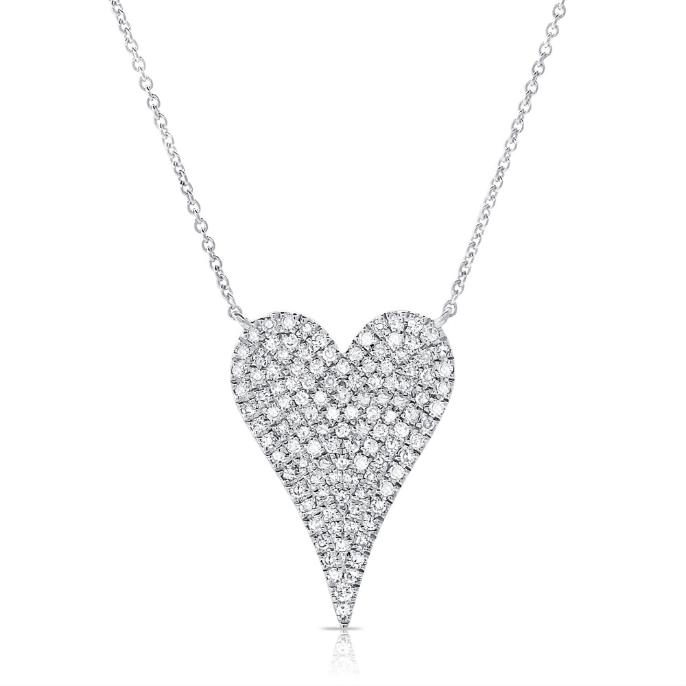 
                
                    Load image into Gallery viewer, 14KT Gold Diamond Elongated Heart Necklace
                
            