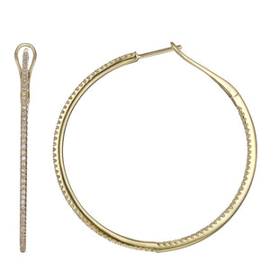 
                
                    Load image into Gallery viewer, 14KT Gold Diamond Dixie Hoop Earrings
                
            
