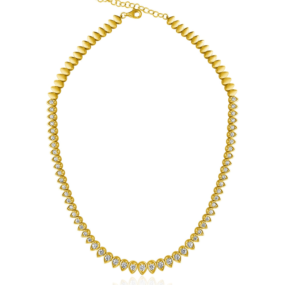 14KT Gold Diamond Marissa Tennis  Necklace