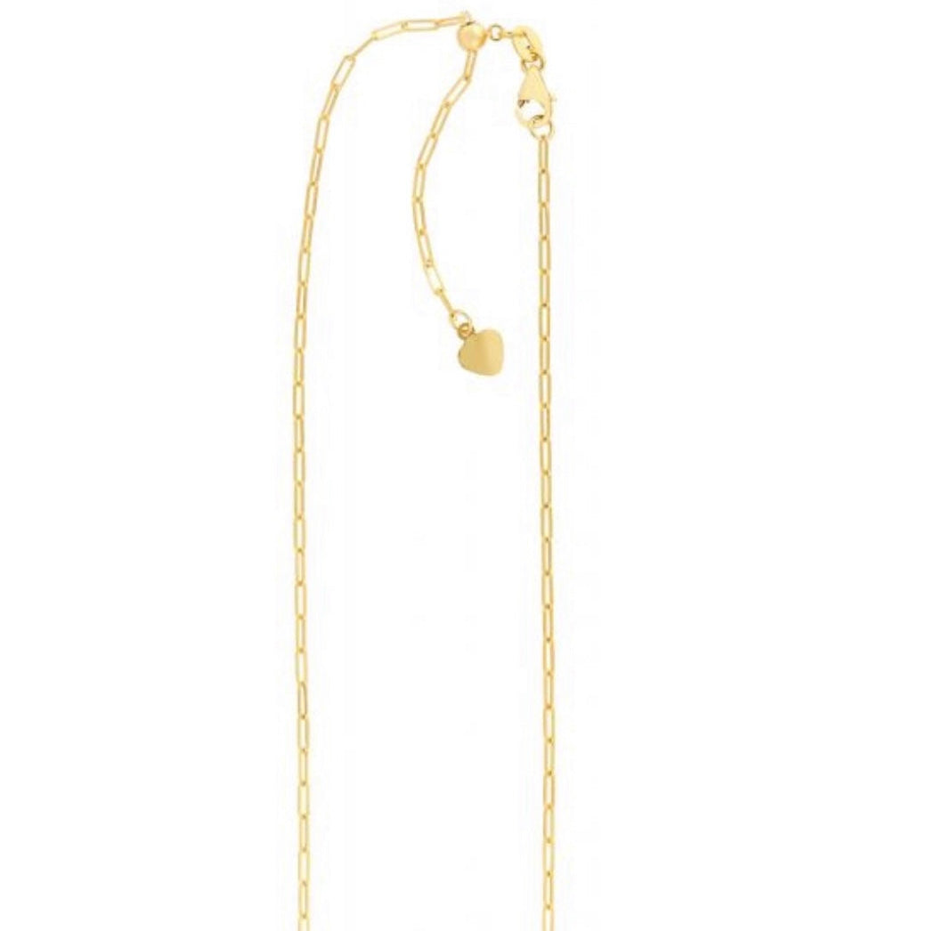 14KT Gold Elisa Slim Paperclip Chain