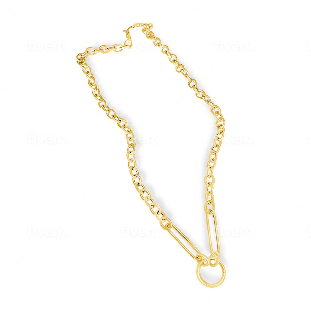 14KT Gold Esra Charm Chain Necklace