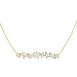18KT Gold Mixed Shaped Diamond Bar Necklace