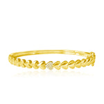 14KT Gold Diamond Heart Bangle Bracelet
