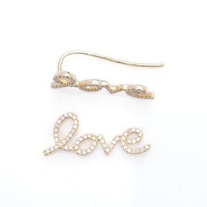 
                
                    Load image into Gallery viewer, 14K Diamond Love, Ear-crawler Wire Earrings - DilaraSaatci
                
            