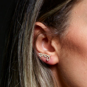 
                
                    Load image into Gallery viewer, 14K Diamond Love, Ear-crawler Wire Earrings - DilaraSaatci
                
            