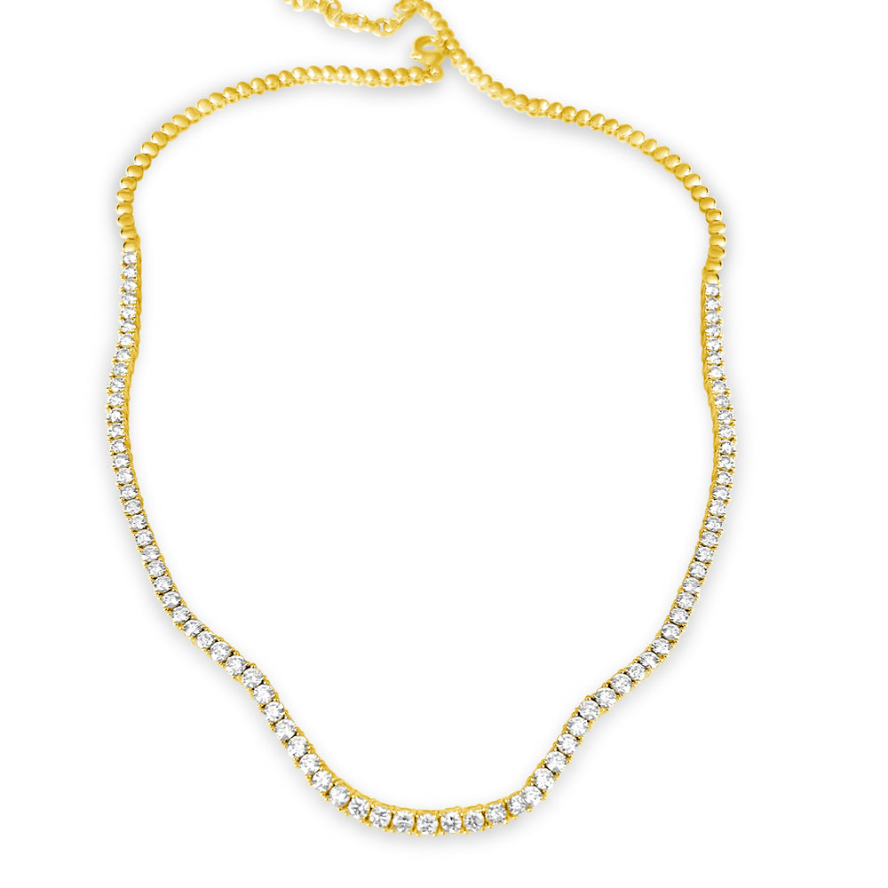 
                
                    Load image into Gallery viewer, 14KT Gold Diamond Eleanor Choker Tennis Necklace
                
            