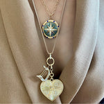 14KT Gold Diamond Madisyn Large Heart Pendant Charm