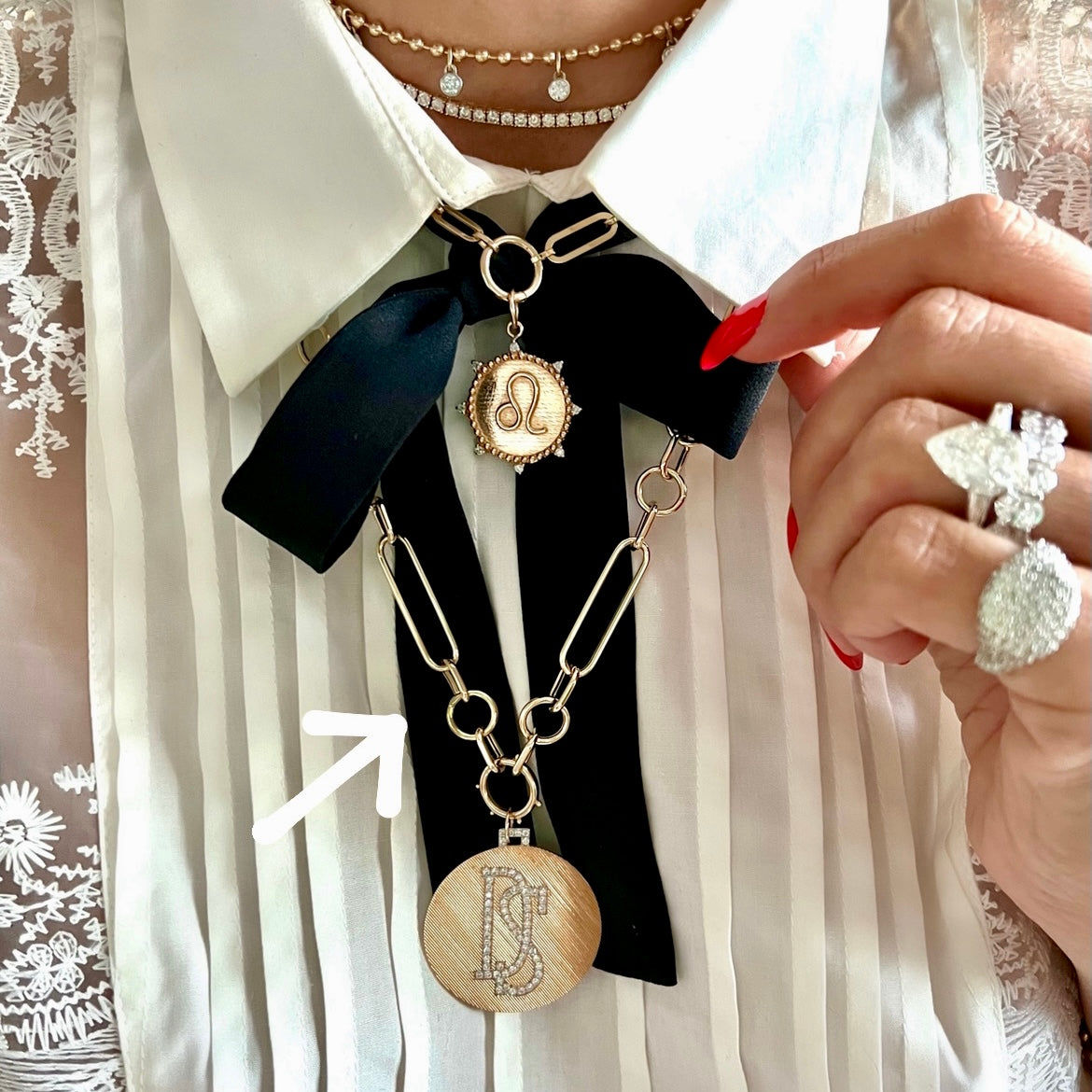 14KT Gold Medium Multi Link Charm Chain Necklace