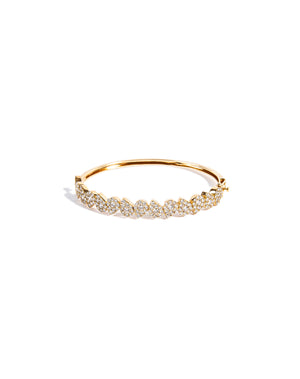 
                
                    Load image into Gallery viewer, 14KT Gold Pear Diamond Illusion Bangle Bracelet
                
            