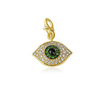 14KT Gold Diamond Layla Large Evil Eye Enhancer Charm