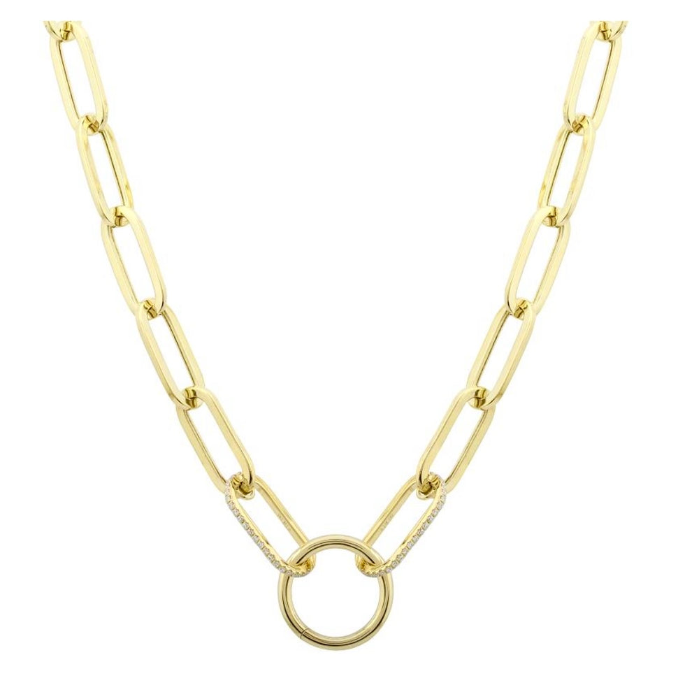 
                
                    Load image into Gallery viewer, 14KT Gold Diamond Alana Charm Necklace
                
            
