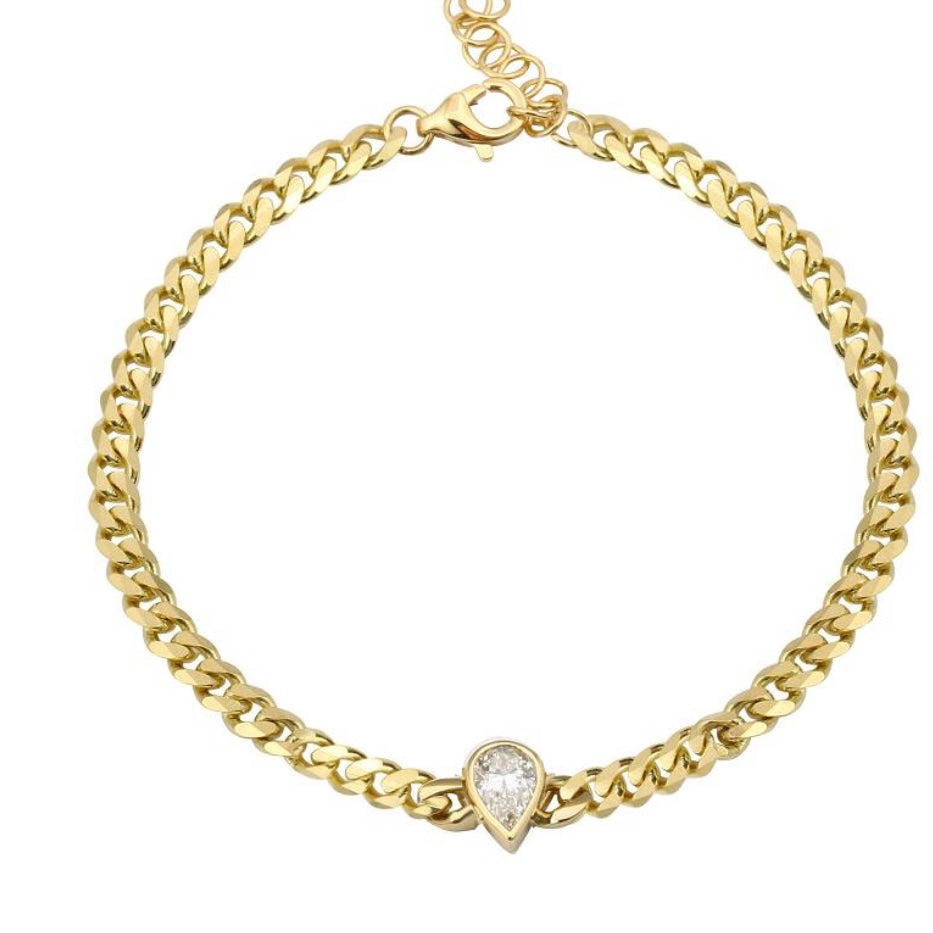 
                
                    Load image into Gallery viewer, 14KT Gold Diamond Rosie Chain Bracelet
                
            