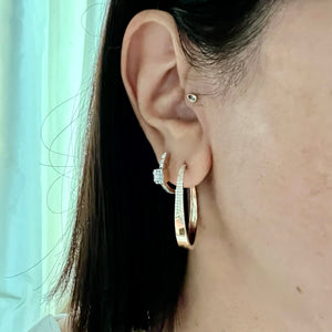
                
                    Load image into Gallery viewer, 14KT Gold Diamond Blanche Hoop Earrings
                
            