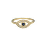 14K Yellow Gold Evil Eye Ring - DilaraSaatci