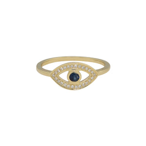 
                
                    Load image into Gallery viewer, 14K Yellow Gold Evil Eye Ring - DilaraSaatci
                
            