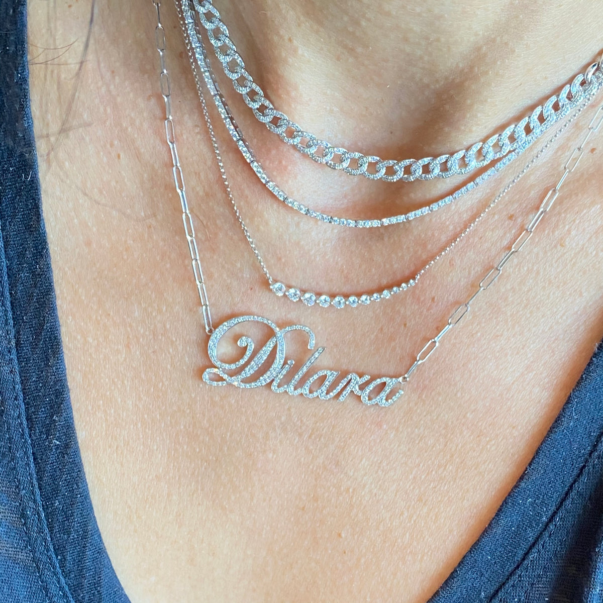 14KT Gold Diamond Cuban Link Necklace