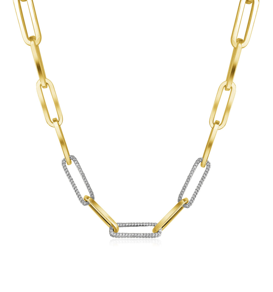 14KT Gold Diamond Cara Link Chain Necklace