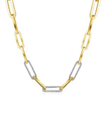 14KT Gold Diamond Cara Link Chain Necklace
