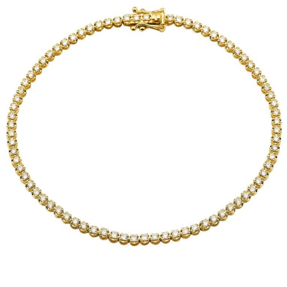 14KT Gold Diamond Louise Buttercup Set Tennis Bracelet