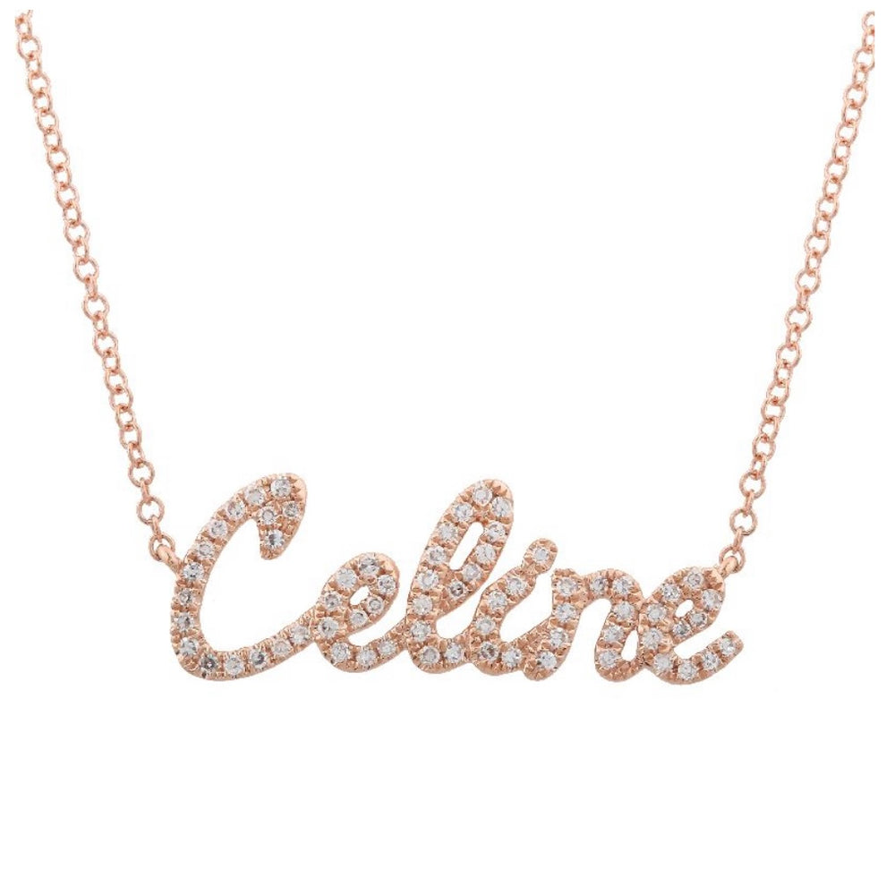 
                
                    Load image into Gallery viewer, 14KT Gold Diamond Script Custom Initial Necklace
                
            