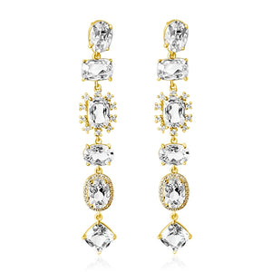14KT Gold Diamond Clarisse Drop Earrings