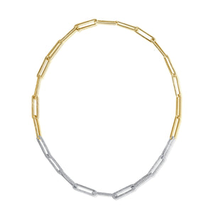 
                
                    Load image into Gallery viewer, 14KT Gold Diamond Colette Luxe Chain Link Necklace
                
            
