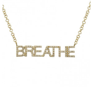 
                
                    Load image into Gallery viewer, 14KT Yellow Gold Diamond BREATHE Necklace, Special Price - DilaraSaatci
                
            