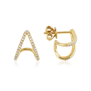 14KT Gold Diamond Huggie Earring - DilaraSaatci