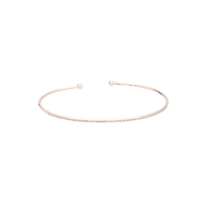 
                
                    Load image into Gallery viewer, 14K Rose Gold Delicate Micropave Diamond Cuff - DilaraSaatci
                
            