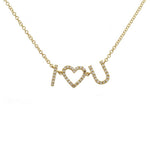 14KT Gold Diamond I HEART YOU Necklace - DilaraSaatci